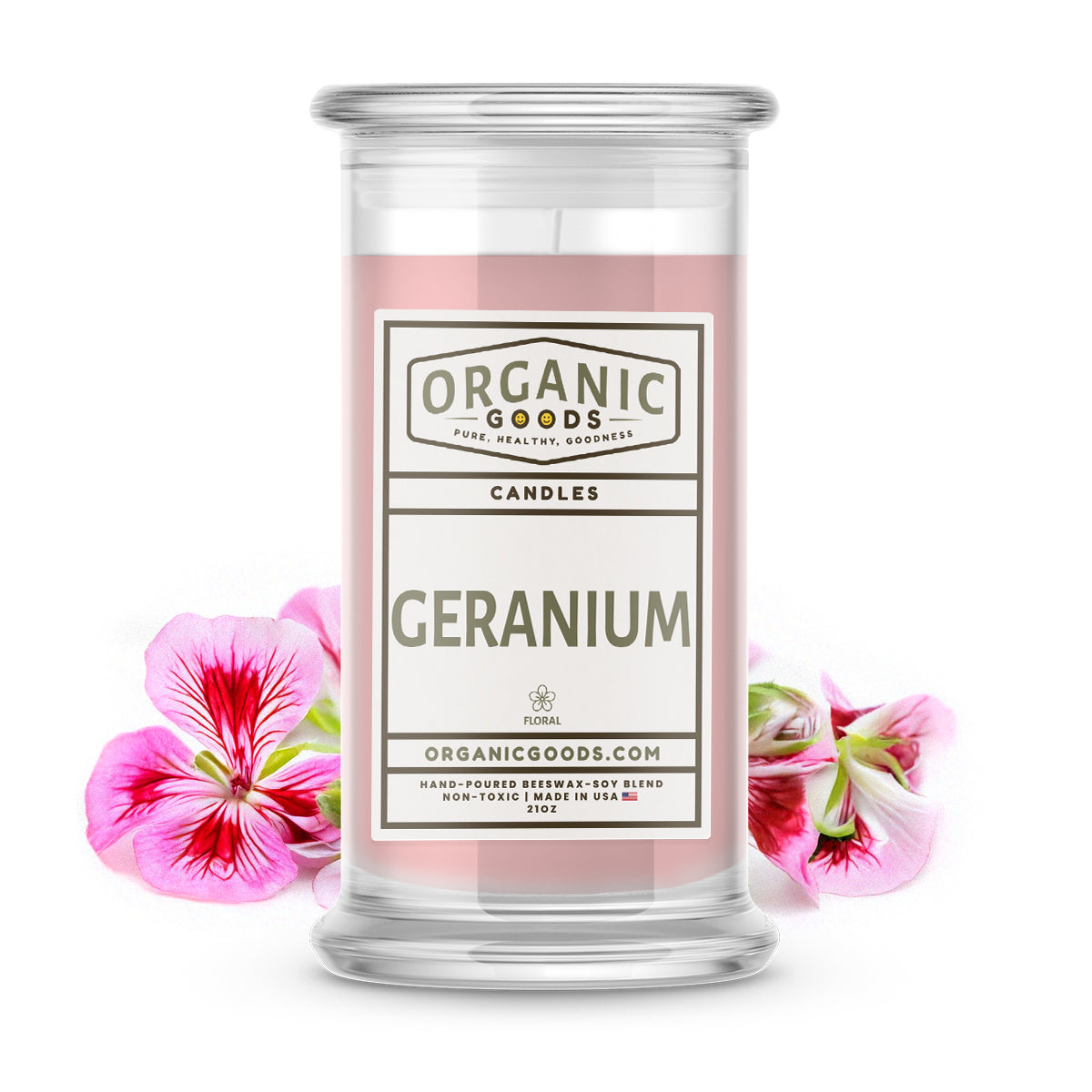 Geranium Essential Oil Organic Candles