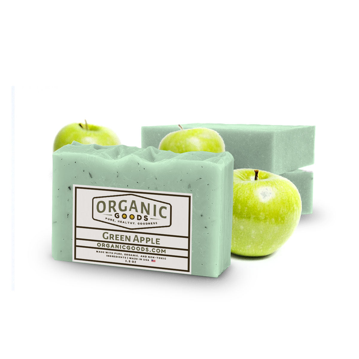 Green Apple Scented Organic Bar Soap – 4 oz