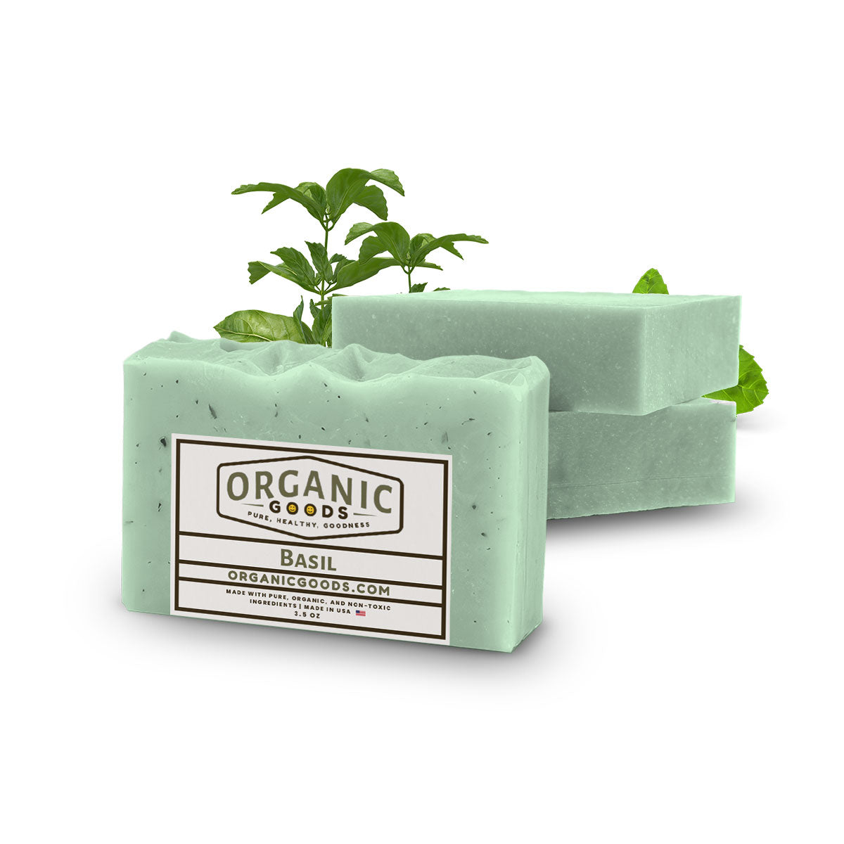 🌿 Basil Scented Organic Bar Soap – 4 oz 🌿