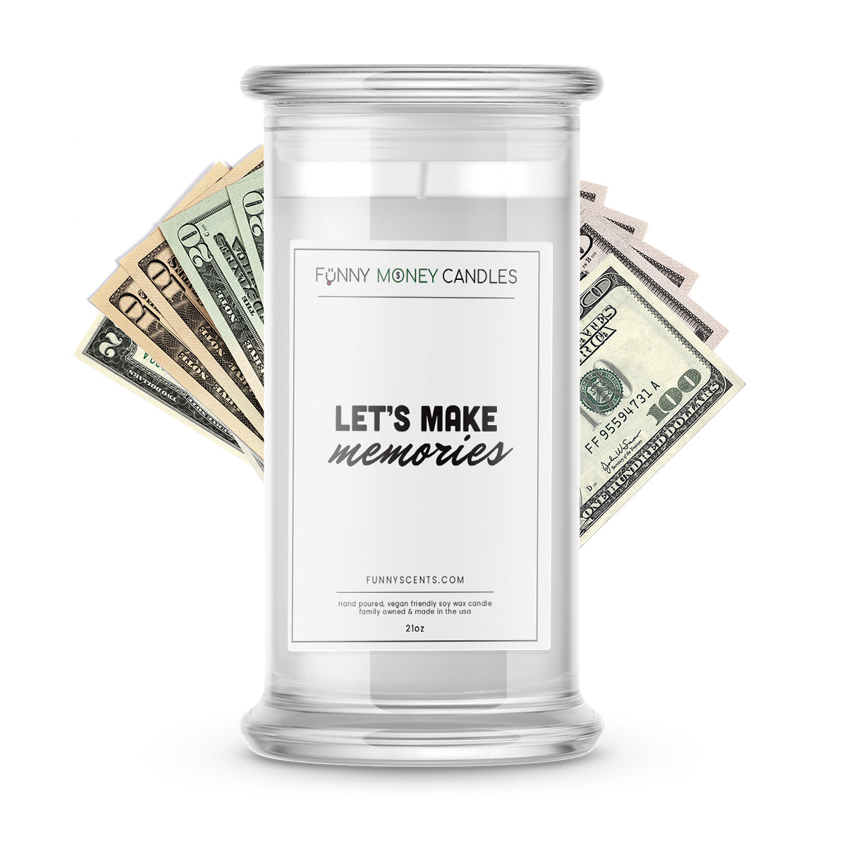 Let's make memories Money Funny Candles