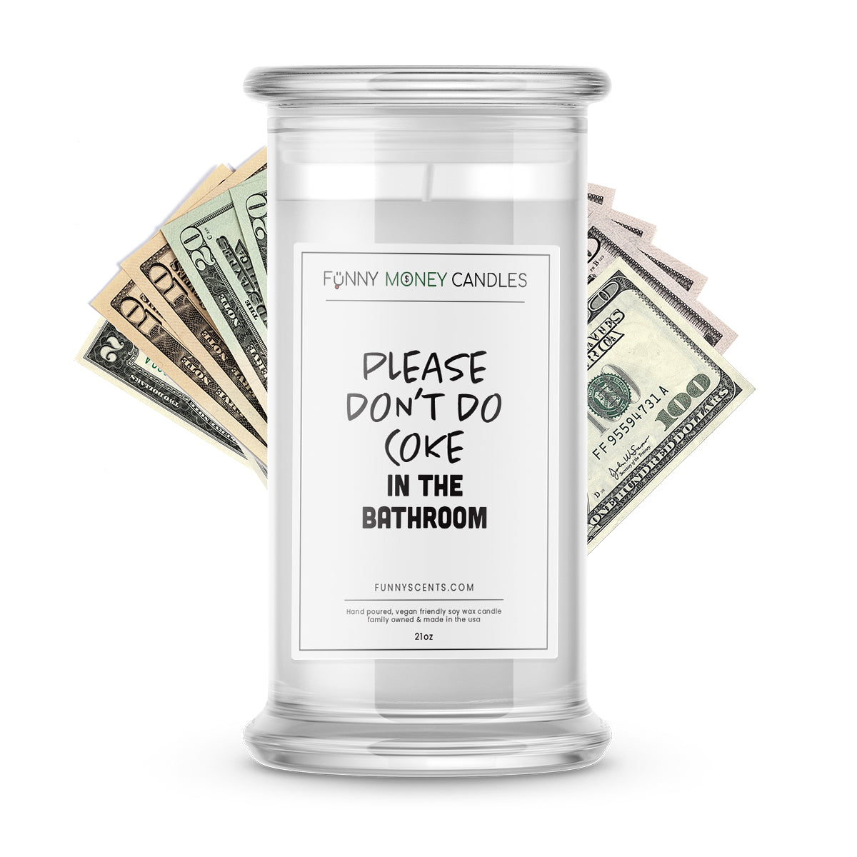 Please Don't Do Coke in the Bathroom Money Funny Candles
