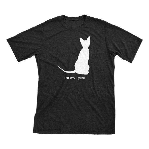 I Love My Lykoi | Must Love Cats® White On Black Short Sleeve T-Shirt-Must Love Cats® T-Shirts-The Official Website of Jewelry Candles - Find Jewelry In Candles!