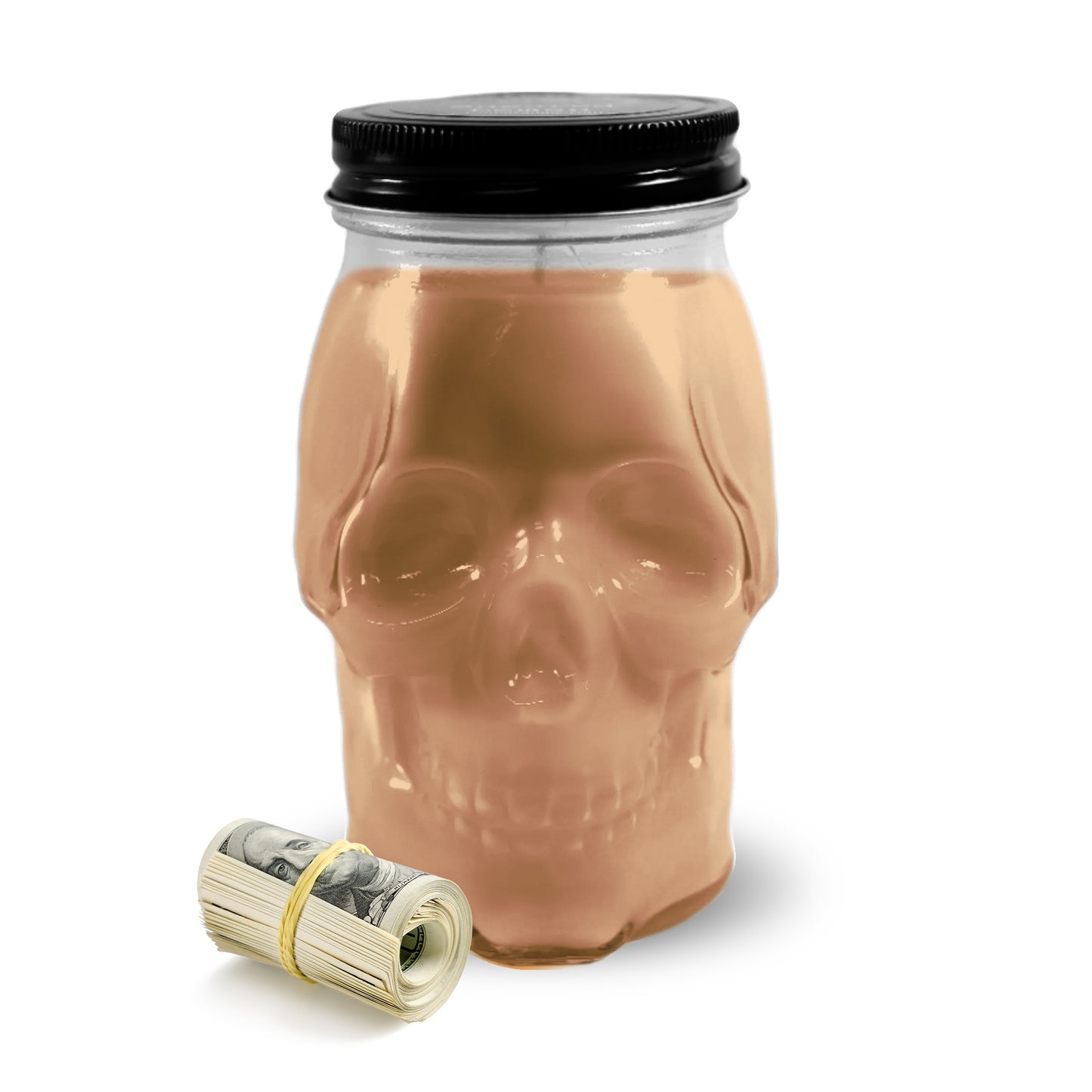 TRICK OR TREAT SKULL CASH CANDLE