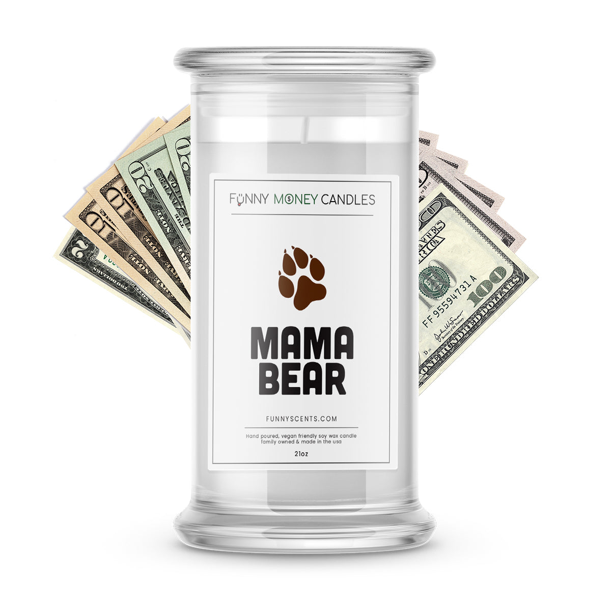 MAMA Bear Money Funny Candles