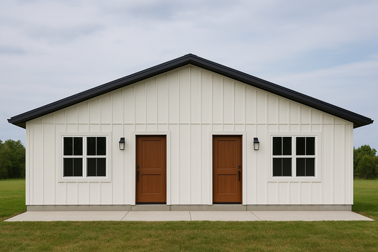 The DUO DUPLEX Cabin (WHITE - BROWN DOORS)