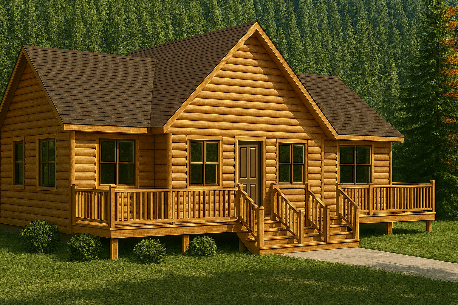 Panelized Items The Waterfront Panelized Log Home Kit - Panelized Cabin Kits ...